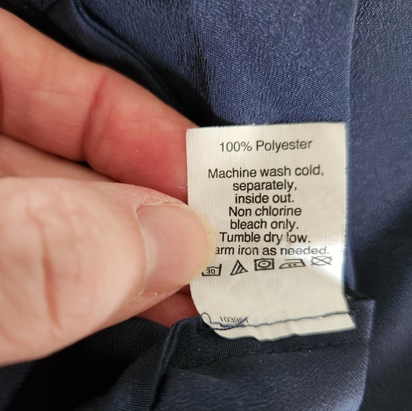 J. Crew Navy Ruffle Collar Sleeveless Blouse Sz 0 - Picture 5 of 5